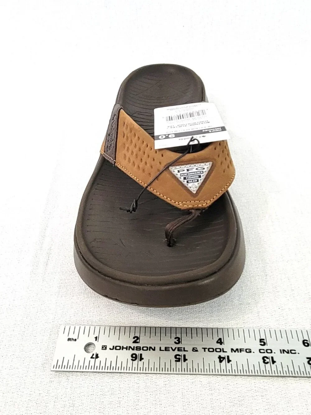 Columbia PFG Boatside Flip Lea Men's Sandals Tundra Light Brown Size 9 NWT